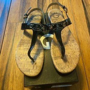 black GUESS jemma sandals